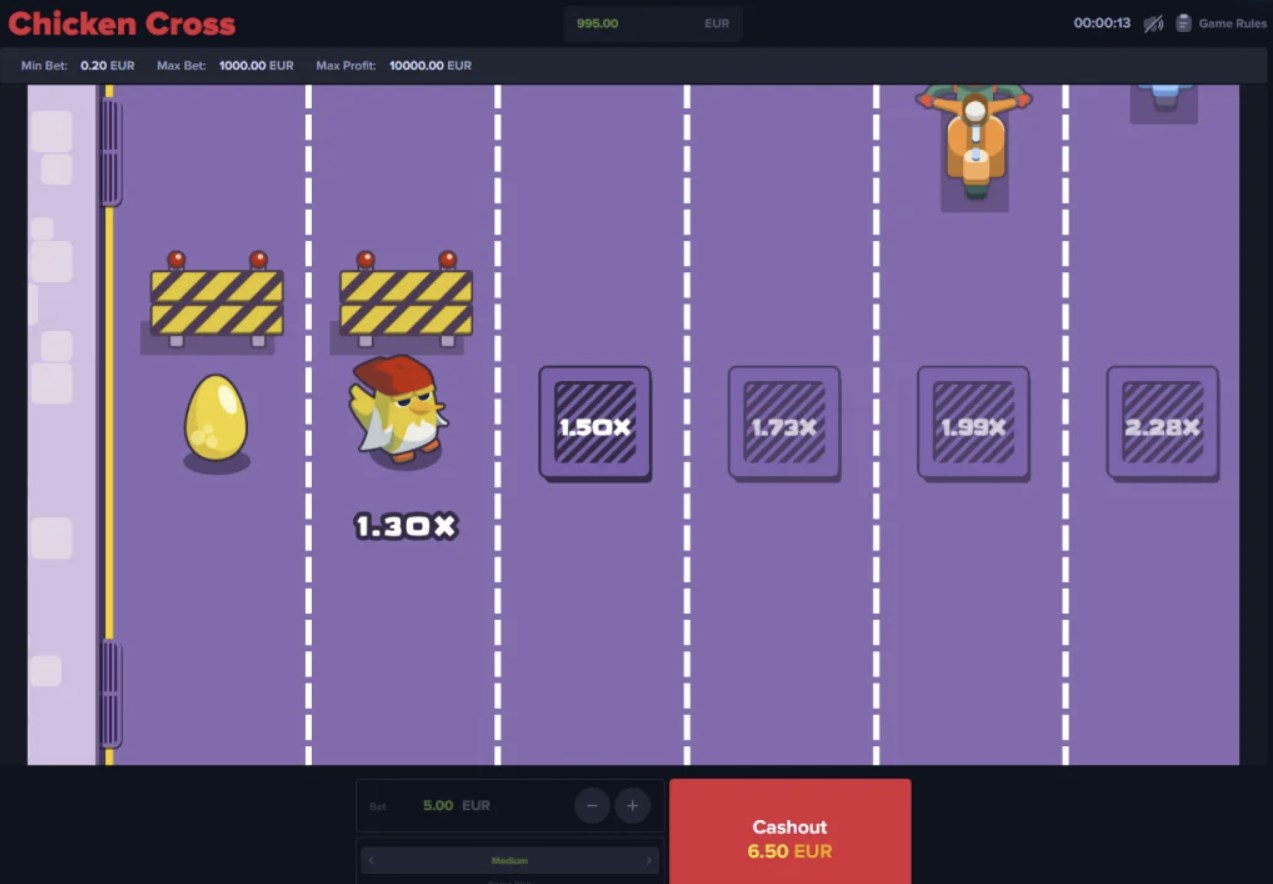 chicken game cross road